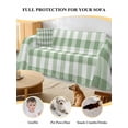 thumbnail image 4 of Sage Green Buffalo Plaid Sofa Covers for 2-3 Cushion Couch L-Shaped Sectional, Green White Checkered Farmhouse Washable Sofa Covers Slipcover for Living Room Furniture, Couch Cover Blanket 71"x134", 4 of 9