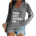 thumbnail image 2 of Gray Sweaters for Women Sorry Can'T Football Bye New Long Sleeved V Neck Hoodie Plus Size Women's Clothing Womens Fall Fashion 2025, 2 of 4