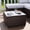 Brown, variant on VENTOPYR Outdoor Coffee Table,Brown PE Wicker & Tempered Glass Top for Patio/Deck