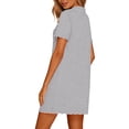 thumbnail image 3 of yillto Women Nightshirts Buttons down Nightgown Short Sleeve V Neck Sleepwear Pajamas Dress with Pockets, 3 of 7