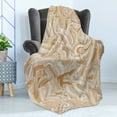 thumbnail image 4 of Marble Print Soft Flannel Fleece Blanket, Traditional Vintage Marble Stone Patterns with Irregular Dimensions Modern Art, Cozy Plush for Indoor and Outdoor Use, 70" x 90", Tan Cream, by Ambesonne, 4 of 5