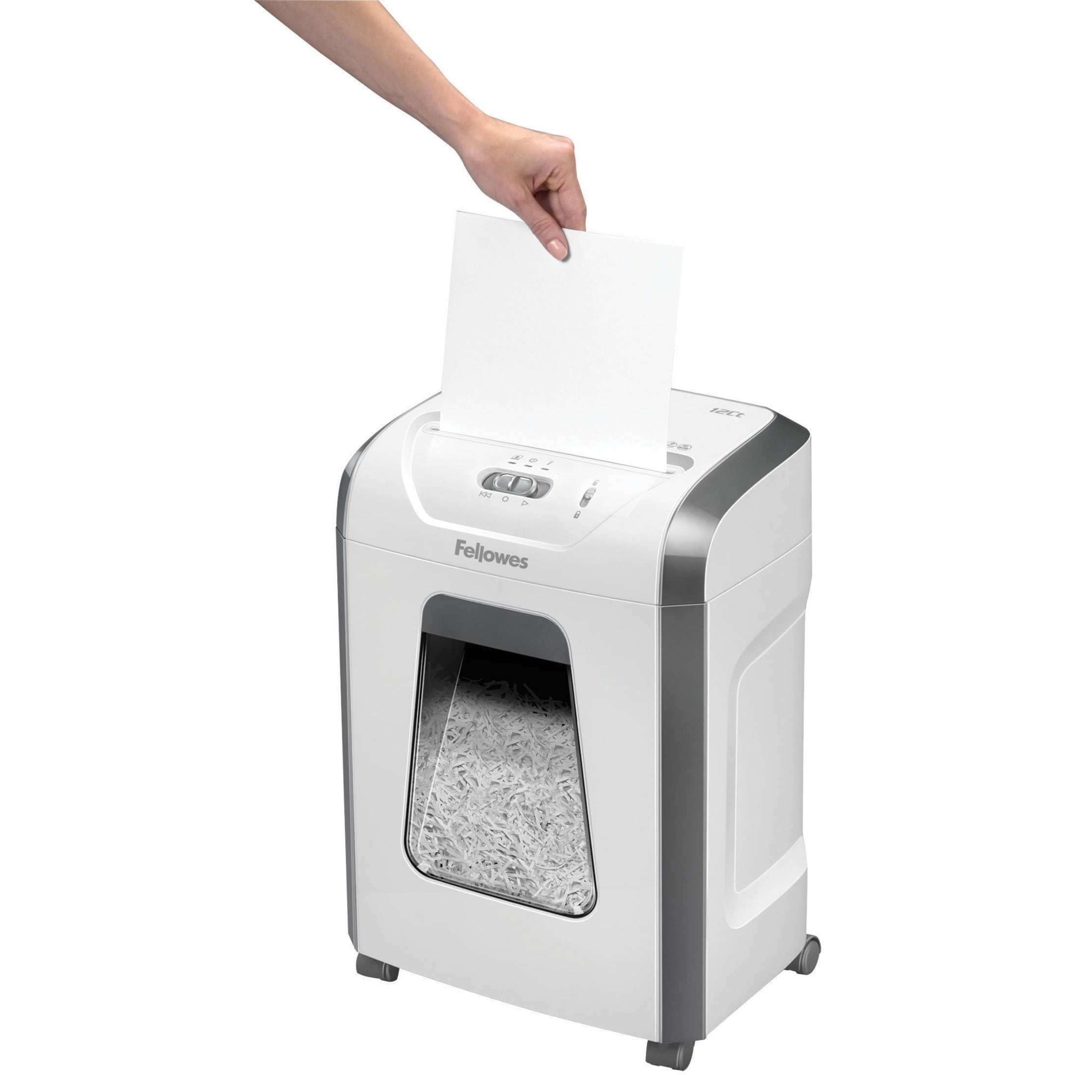 Fellowes シュレッダー 12MCs ホワイト Fellowes Powershred 12-Sheet Cross-Cut Paper Shredder