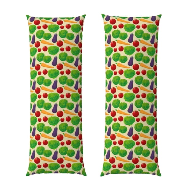 Balery Vegetable Funda Protectora para Almohada Corporal de Algodón Hipoalergénico con Cierre(55 x 21 pulgadas), Almohadas No Incluidas