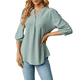 thumbnail image 3 of Blusas Informales de Verano para Mujer, con Cuello en V, Corta, Encaje Calado y Bonitas Blusas de Negocios Judías XXL, 3 of 7