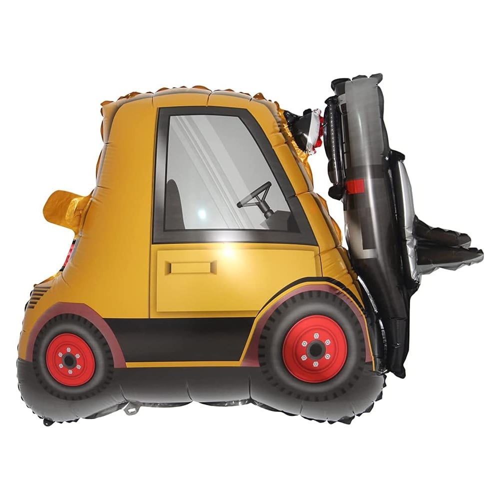 PEACNNG Cartoon Construction Car Grab Digger Forklift Car Foil Balloon