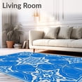 thumbnail image 2 of ODIKA 4'x6' Machine Washable Non-Slip Area Rug, Crystal Iceflake Cascade Featuring Stylized Snow Forms High Traffic Rug, Blue, 629835, 2 of 7