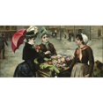 thumbnail image 2 of Maximino Peña Muñoz 18x11 Black Ornate Wood Framed Double Matted Museum Art Print Titled - Flower Seller, 2 of 5
