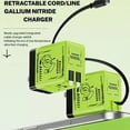 thumbnail image 2 of Genérico 120 Watt Fast Charger, 120 Watt Retractable Charger, 120w Super Fast Charger with 2-in-1 Cables, 2-in-1 Compatible with 120w FastCharger,Fast Charging Power Adapter for Smartphone (Orange), 2 of 7