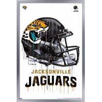 NFL JacksonVille Jaguars - Drip Helmet 20 Wall Poster, 14.725" x 22.375", Framed
