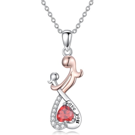To My Daughter Necklace 925 Sterling Silver Love You Infinity Heart Mother and Daughter Necklaces Christmas Gift for Women