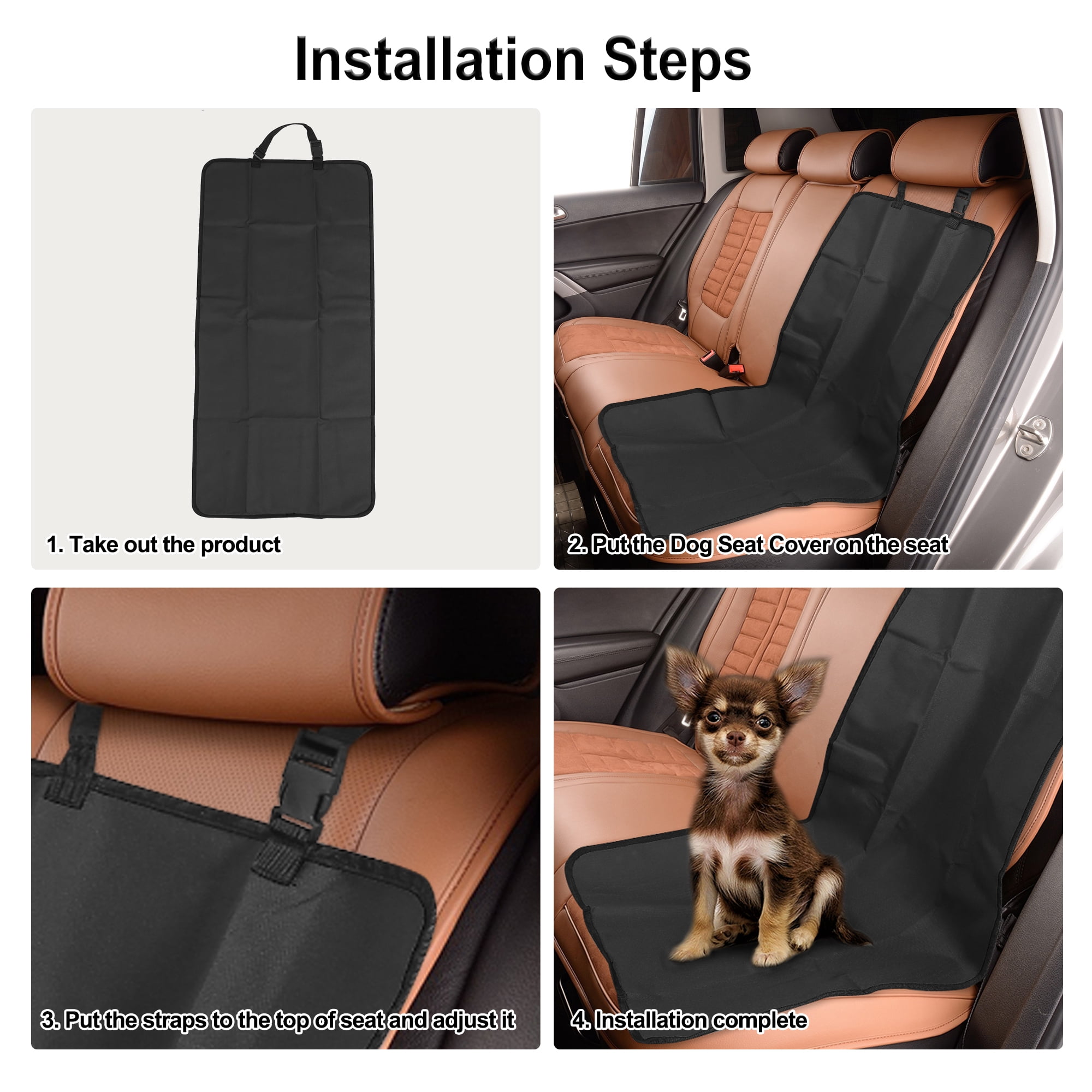 Unique Bargains Universal Car Front Pet Dog Back Seat Cover Protector Waterproof Black
