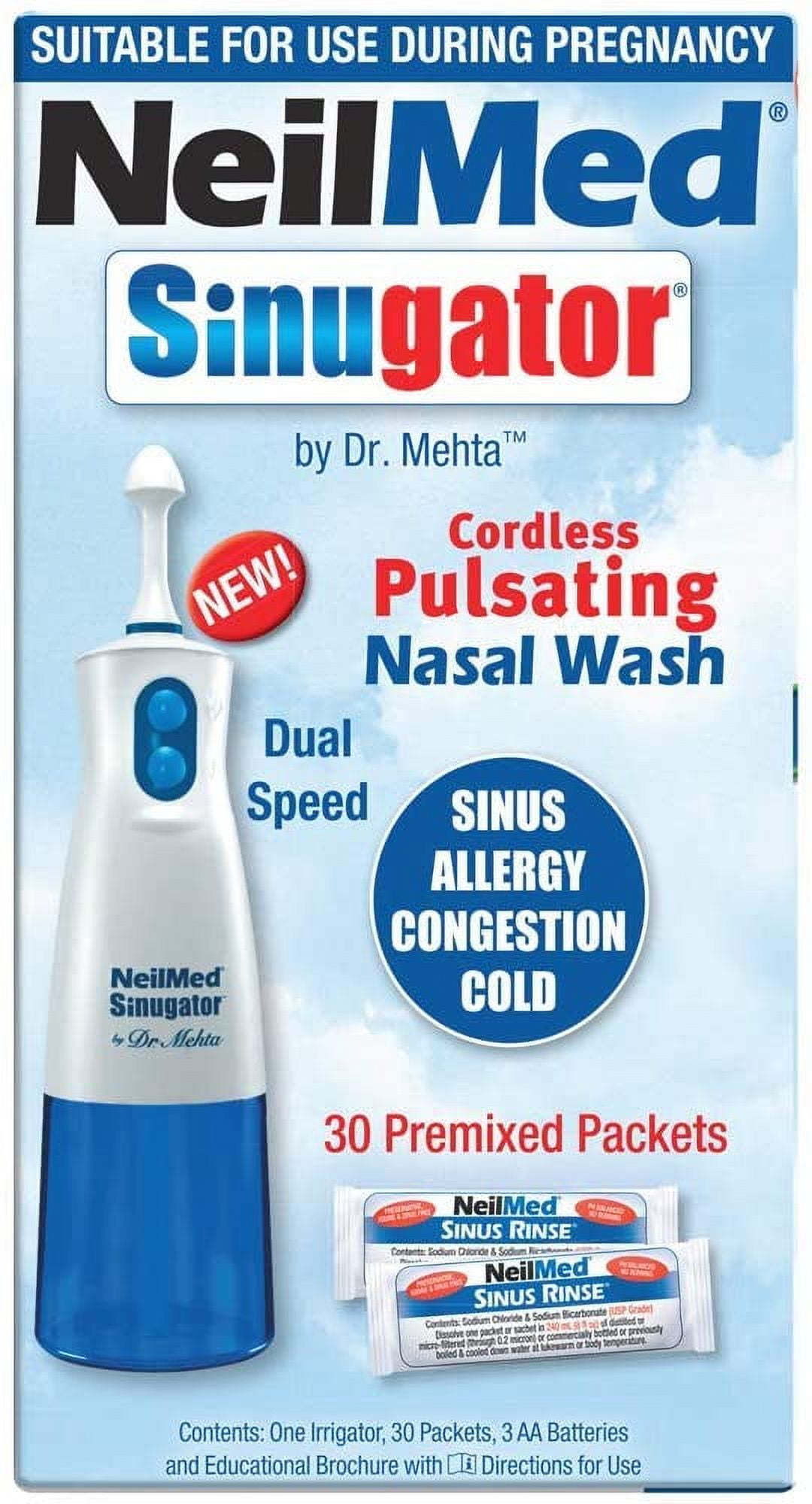 NeilMed Sinugator Pulsating Nasal Wash Kit, Nasal Irrigation, Reduces Inflammation and Relieve Congestion, Soothes Nose | 1 Each