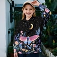 thumbnail image 2 of Uorisanigo Girls Sweatshirts Fashion Long Sleeve Pullover Crop Tops Oversized Floral Butterfly Quarter Zip Sweatshirts School Cropped Pullover Hoodies for Sports and Daily Wear, 2 of 7