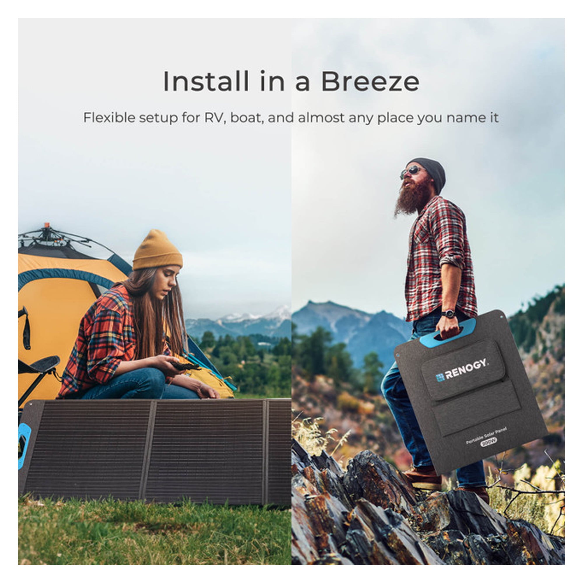 Renogy 220W Portable Foldable Solar Panel, Power Backup for Camping Off Grid