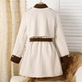 thumbnail image 4 of Byoo Little Girls Overcoat Solid Button Down Long Sleeve Lapel Collar Coat with Contrast Trim Outerwear Jacket, 4 of 9