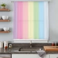 thumbnail image 5 of Rainbow Stripes Sheer Curtains 72 Inches Long, Modern Colorful Cream Striped Aesthetics Light Filering Curtains, Breathable Simi Curtain Privacy Drapes for Living Room Bedroom Window Treatment, 5 of 9
