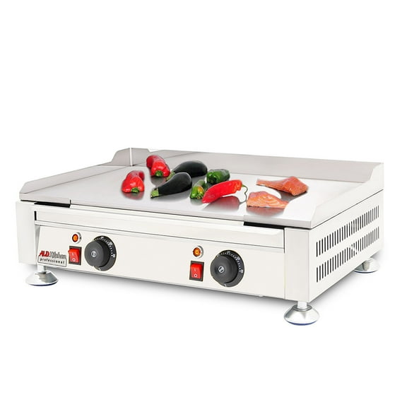 ALDKitchen Flat Top Griddle | Compact Teppanyaki Grill with Scapula | No plug | Manual Control | 110V (23.85" x 13.97")