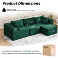 thumbnail image 3 of Vicluke 102" Cloud Couch Sectional, L Shaped Modern Sofa with Ottoman, Comfy Corduroy Fabric Modular Sectional Sofa in a Box, Boneless Couches for Living Room, No Assembly Required (Green), 3 of 8