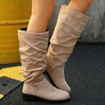 thumbnail image 5 of Wensltd Women Knee High Boots Low Heel Round Toe Winter Casual Slip Resistant Long Boots Black Brown, 5 of 9