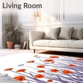 thumbnail image 2 of ODIKA 2x3 Machine Washable Non-Slip Area Rug, Mystical Night Garden Floral Lunar Phase Wilderness Trail High Traffic Rug, Orange, 511725, 2 of 7