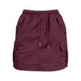 thumbnail image 4 of XIAOCHA Multi-Pocket Cargo Skirt for Women Elastic Waist Summer Casual Mini Skort, 4 of 6