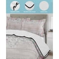thumbnail image 4 of Quilts Twin-XL Size Bedding Set, Summer Beach Lightweight Quilted Comforter, Pink Starfish Ocean Conch Grey Wood Grain Soft Reversible Bedspread Coverlet with Pillow Covers for All Season, 68" x 98", 4 of 7