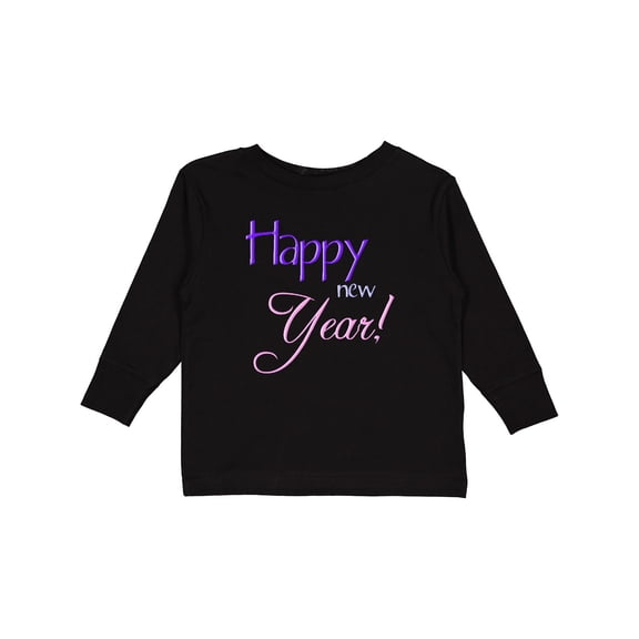 Inktastic Happy New Year Colorful Boys or Girls Long Sleeve Toddler T-Shirt