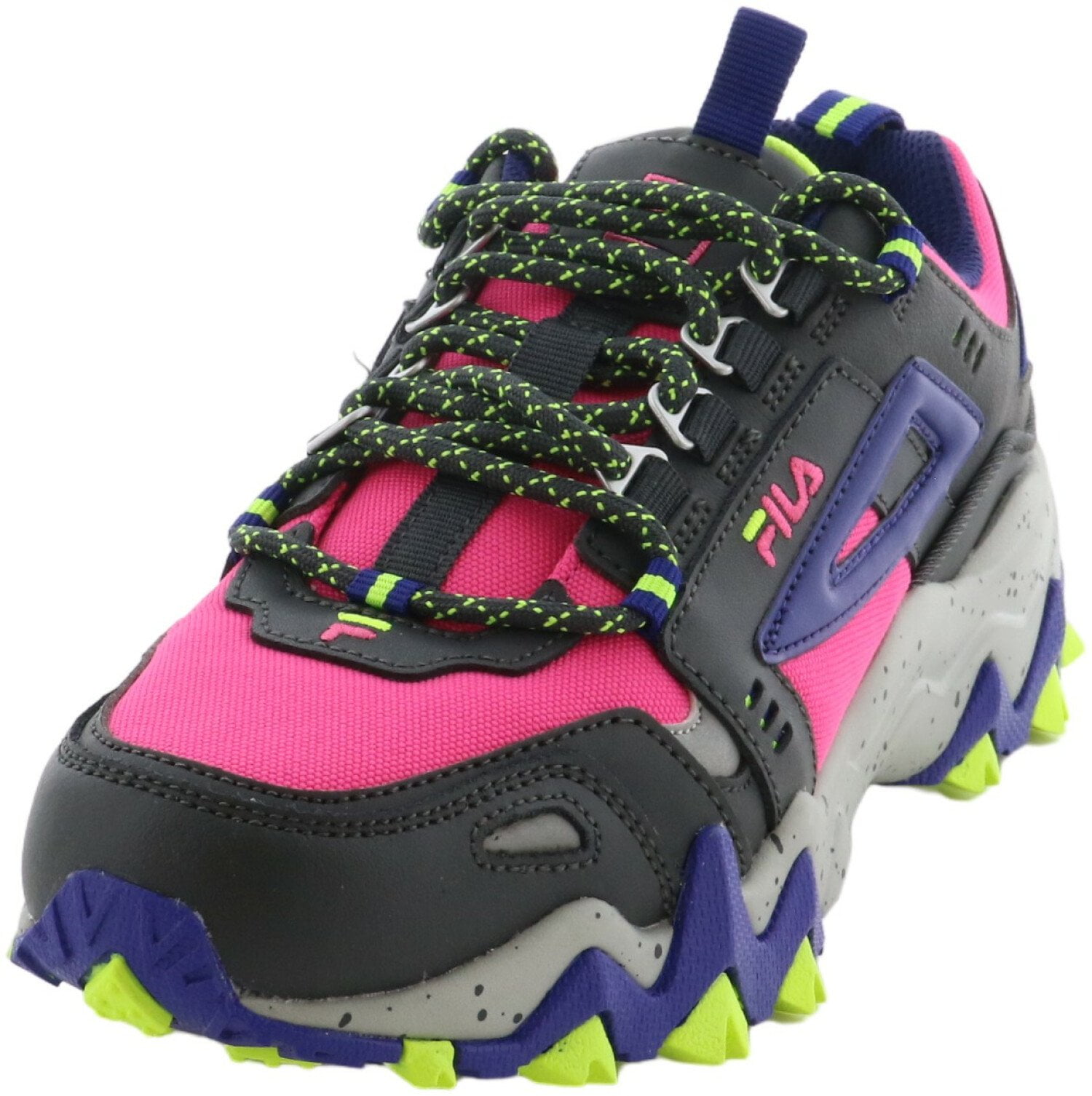 Buy Fila Womens Oakmont Tr Pink Glow Mazarine Blue Metallic Silver Ankle-High Leather Trail