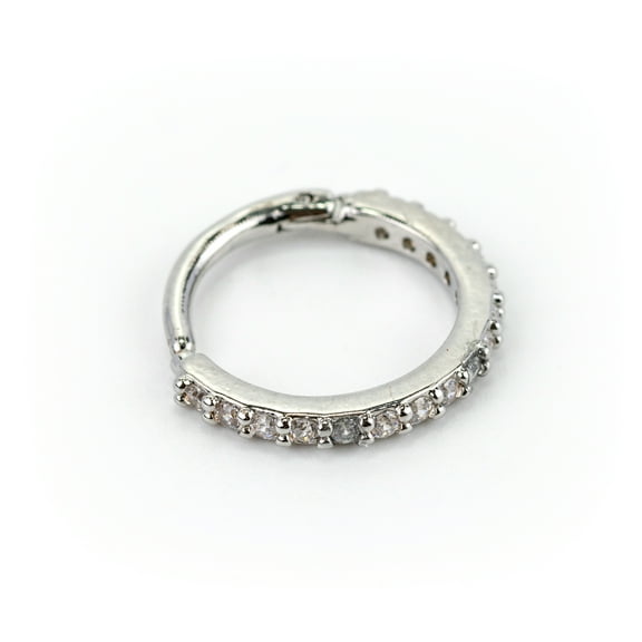 Claire's Women's Silver 18G Helix Hoop Earrings, Stainless Steel, 1 Pack 93696 Adult Unisex Stone