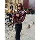 thumbnail image 4 of Chaqueta de cuero con cuello de solapa para mujer, abrigo corto ajustado de manga larga, color rojo, ropa de calle para fiesta, novedad de 2024, 4 of 5