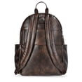 thumbnail image 3 of Madden NYC Women's 18.5" Faux Leather Dome Backpack with Front Pocket and Removable Pouch, Brown, 3 of 5