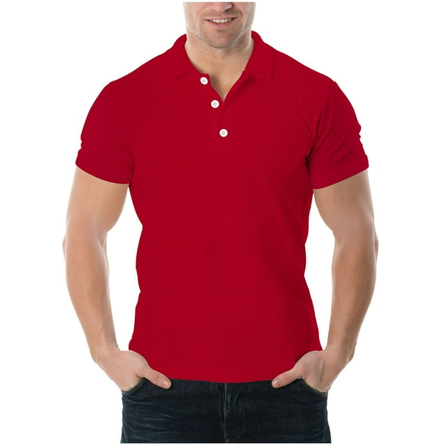 pstuiky camisetas de hombre, Camiseta de manga corta con cuello redondo y botones a la moda para hombre, informal, transpirable y a juego con el color camisetas de hombre s