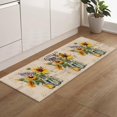 thumbnail image 5 of Kitchen Rugs, Sunflower Bottle Retro Spring Floral Summer Flower Non Slip Runner Rug Mat for Floor, Kitchen, Bedside, Sink, Office, Laundry, Set of 2, 5 of 6