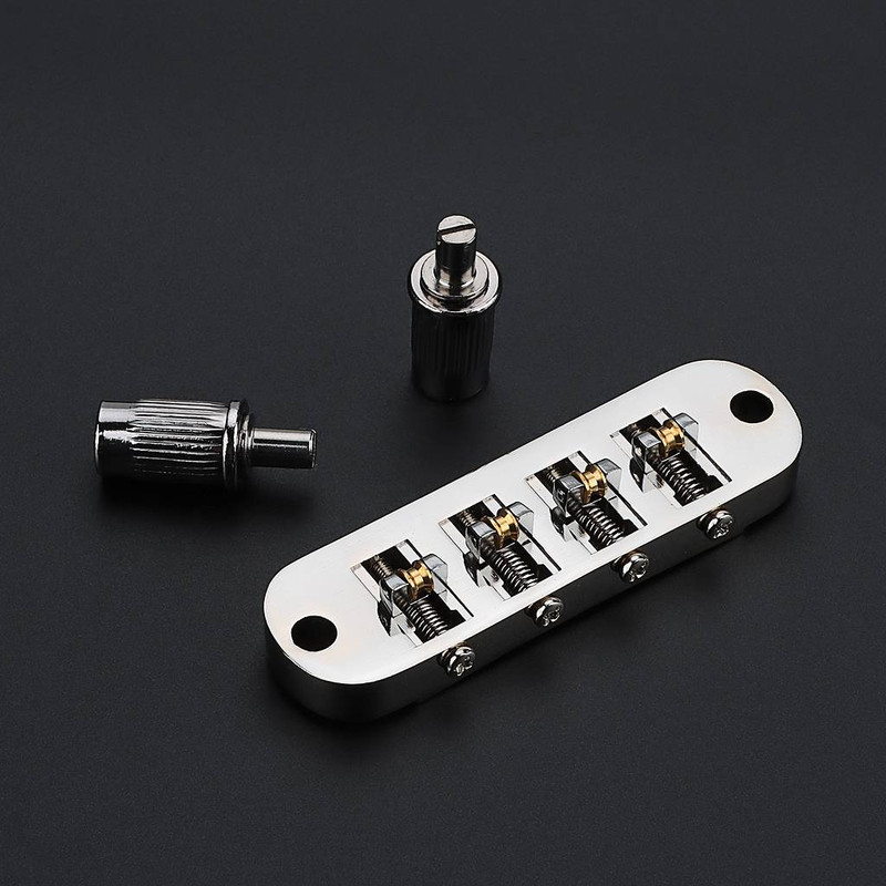 4-String Electric Guitar Bridge, Chrome Plated, GA437 Model Silver