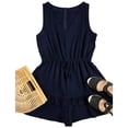thumbnail image 4 of High Waist Tank Rompers V Neck Beach Womens Flowy Ruffle Layered Shorts Jumpsuit, 4 of 5