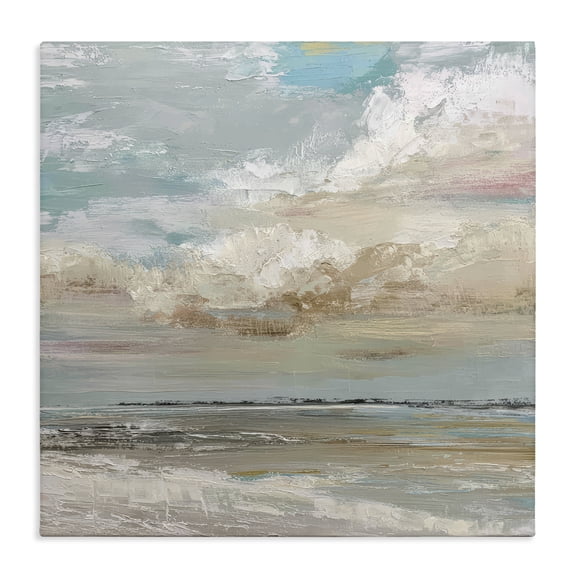 Stupell Industries Transitional Cloudy Beach Brushstrokes Canvas Art, 17 x 17, by Kim Curinga