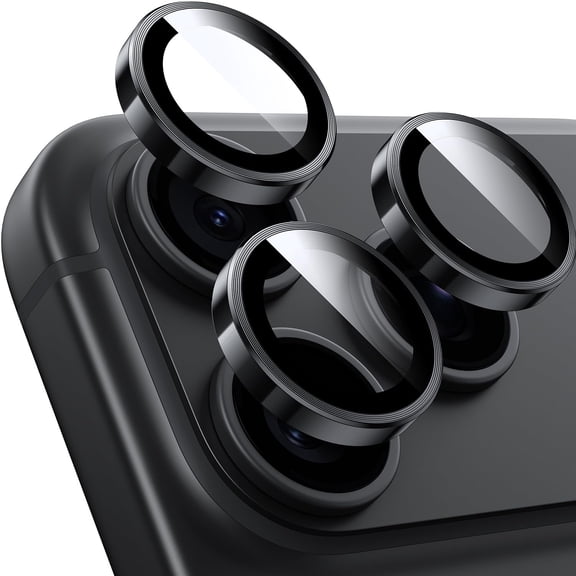 ELEHOLD for iPhone 18 Pro Camera Lens Protectors Cover, Individual Lens Protectors, 9H Anti-Scratch Tempered Glass Case-Friendly Lens Film, Black