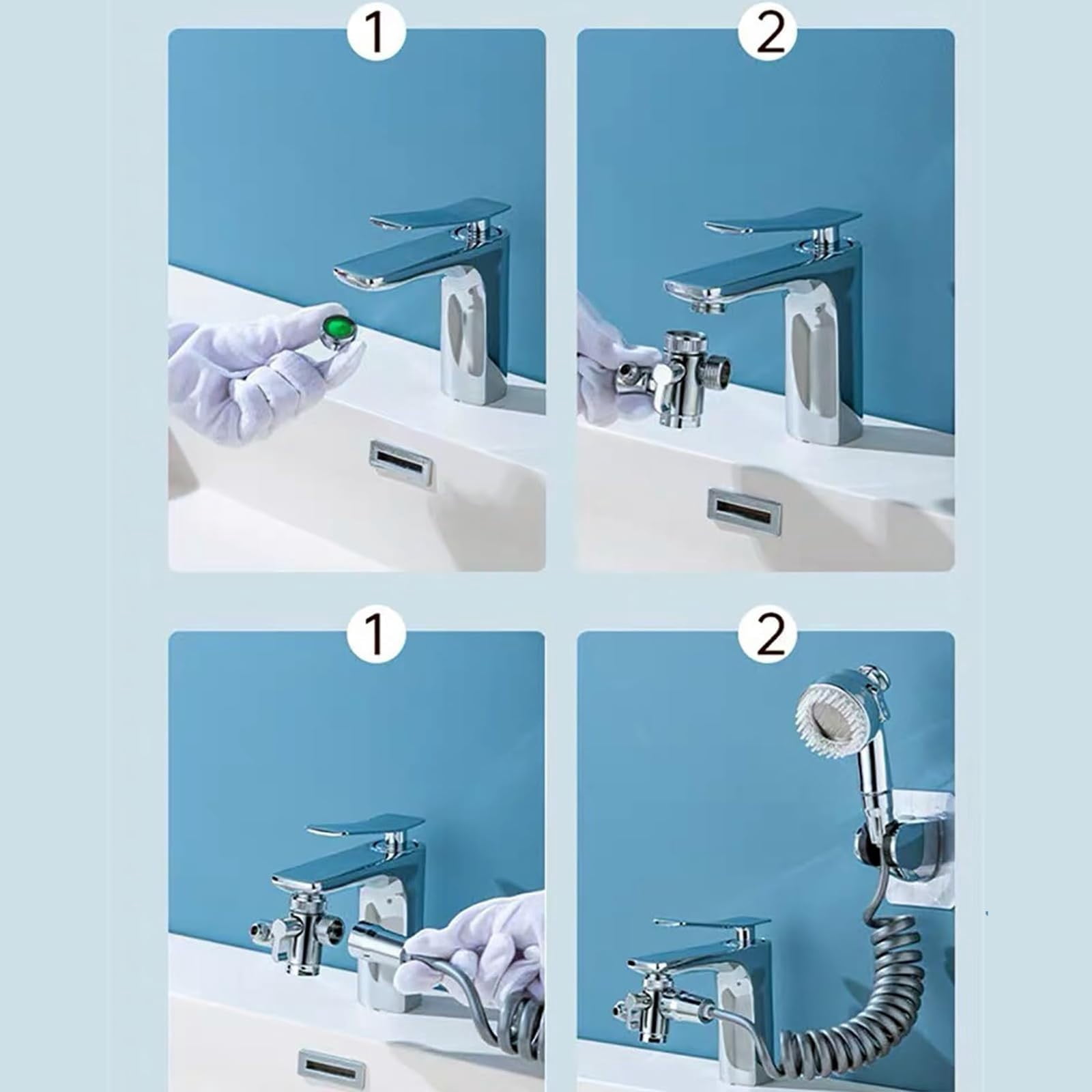 Fdelink Faucet Aerator Splash Guard Extender,Multifunction Universal Water Taps Universal 1080 Swivel Robotic Arm Swivel Extension Faucet Multifunctional Faucet Swivel Faucet Extender