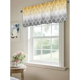 thumbnail image 4 of Yellow and Gray Ombre Gradient Valances for Windows, Rod Pocket Kitchen Valance Curtains - Soft & Washable Small Window Treatment for Living Room, Bathroom, Morocco Pattern 54x18inch, 1 Panel, 4 of 9