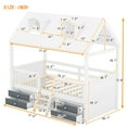 thumbnail image 2 of Harper & Bright Designs Twin Size Wood House Bed Frame with Fence and 4 Storage Drawers, Kids Playhouse Tent Bed with Roof and 2-step Ladder for Boys Girls Teens Bedroom, White, 2 of 12