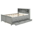 thumbnail image 6 of Bellemave Full Size Captain Bed with Storage Bookcase Headboard and USB Charging Ports Storage Platform Bed with Trundle and Drawers Wooden Bed Frame for Teens, Adult (Full, Gray), 6 of 10