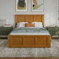 thumbnail image 2 of AFI Charlotte Full Wood Low Profile Platform Bed with Matching Footboard, Light Toffee, 2 of 12