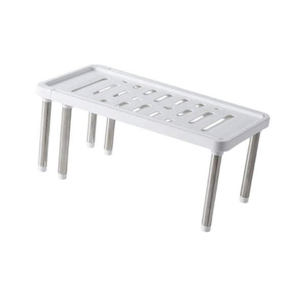 Expandable Cabinet Organizer Shelf Freestanding Kitchen Cabinet Shelf Stable Kitchen Cupboard Organizer for Pantry Countertop White