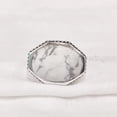 thumbnail image 3 of Howlite Mans Ring, Natural White Howlite Ring, Birthstone, Silver Jewelry, 925 Silver Ring, Birthday Gift, Heavy Mens Ring, Arabic Design, Ottoman Style Ring, Christmas, Turkey Mens Signet Ring, 3 of 5