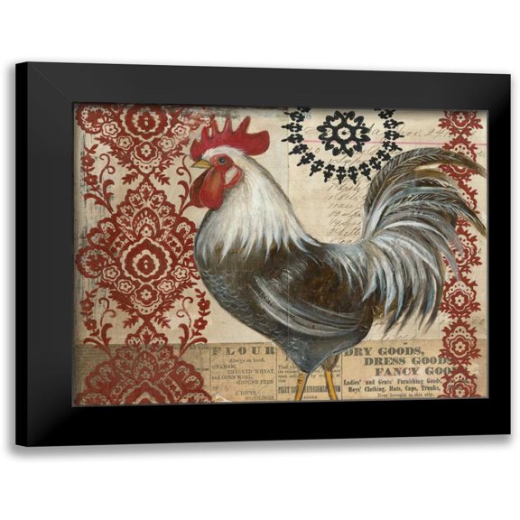 Poloson, Kimberly 14x12 Black Modern Framed Museum Art Print Titled - Classic Rooster II