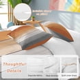 thumbnail image 2 of 3 Piece Burnt Orange Gray Ombre Duvet Cover Set Queen Size, Microfiber Comforter/Quilt Cover with Corner Ties and 2 Pillowcases, Vintage Farmhouse Wooden All Season Soft Bedding with Zipper Closure, 2 of 8