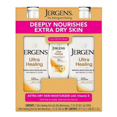 Jergens Ultra Healing Extra Dry Skin Moisturizer (21 fl. oz., 2 pk. + 3 oz.)