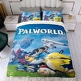 thumbnail image 4 of Palworld Conjunto de sábanas temático, trío de piezas, cómodo y amigable con la piel, diseño único, regalo de decoración para el hogar para familiares, amigos y fans,140cm *210cm, 4 of 6