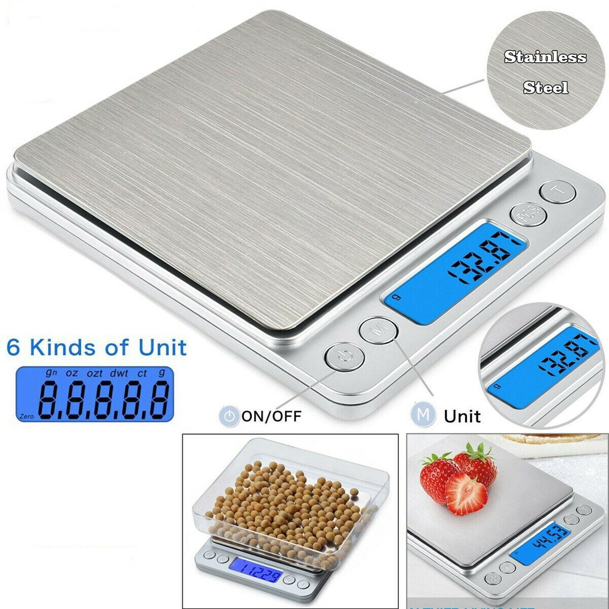 Pocket 3000g x 0.1g Mini Digital Scale Jewelry Gold Herb Balance Weight LCD USA 