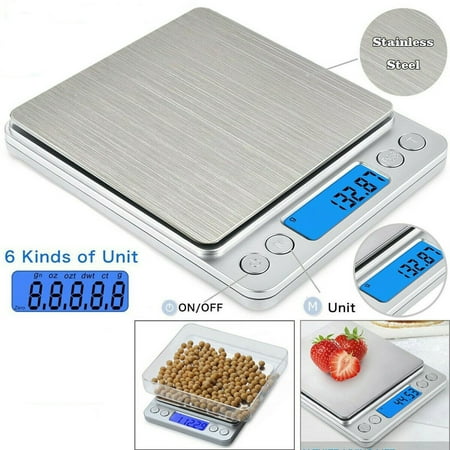 

Digital Kitchen Scale 3000g/ 0.1g Pocket Food Scale 6 Measure Modes Tare Digital Scale Grams and Ounces